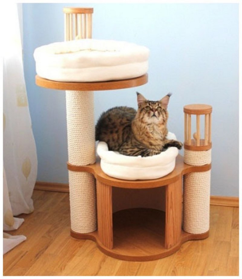 деревянный домик для кота