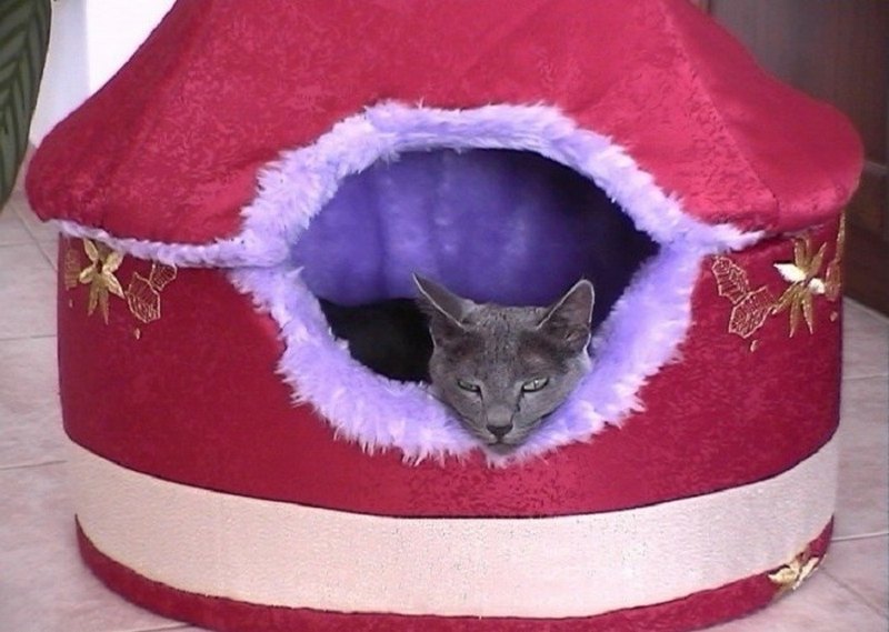 новогодний дом для кошки