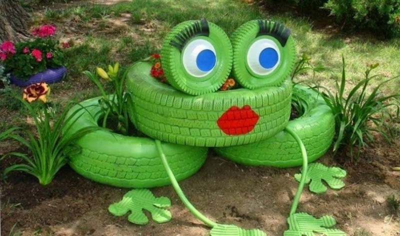 фигуры из шин фото