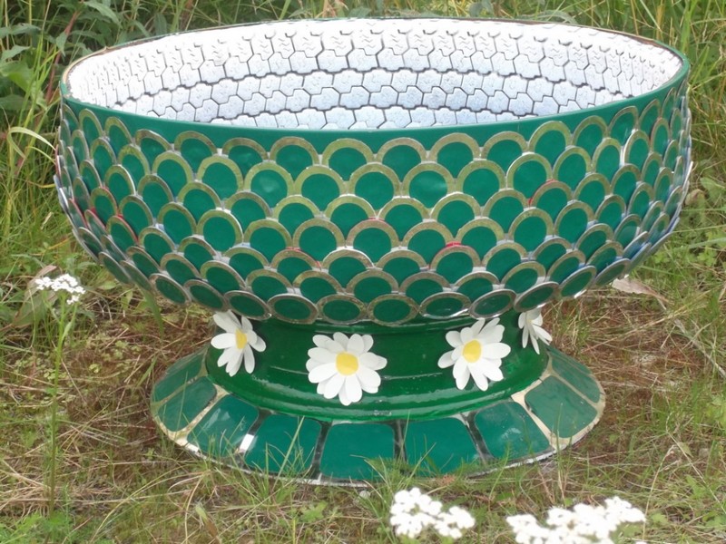 фигурки для сада из покрышек